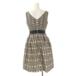 Grace Class ワンピース ひざ丈 ノースリーブ 36 ベージュ 黒 ブラック