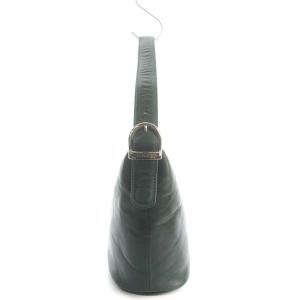 HIROFU バケツ型レザーワンショルダーバッグ ハンドバッグ 緑 グリーン