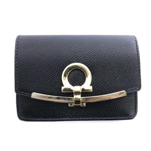 ガンチーニフラップカードケース 名刺入れ 黒 ブラック