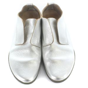 trippen メタリック レザーシューズ 38 シルバー色