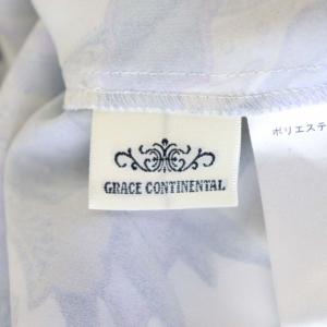 GRACE CONTINENTAL プリントラップワンピース 長袖 ロング 総柄 インナー付き 36 ライトブルー マルチカラー
