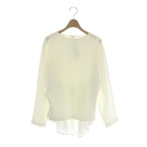 レイヤード風 プルオーバー カットソー 長袖 38 白 オフホワイト