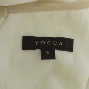 TOCCA CASABLANCA ドレス ワンピース ミモレ ロング フレア 長袖 カットワーク 花柄 刺繍 2 アイボリー ベージュ