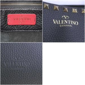 VALENTINO GARAVANI トートバッグ ショルダーバッグ ロックスタッズ レザー ブラック
