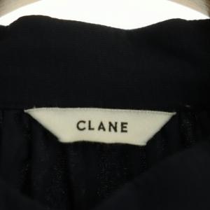 CLANE 21SS VINTAGE FLOWER EMBROIDERY SHIRT シャツ 長袖 バンドカラー 刺繍 2 紺 ネイビー