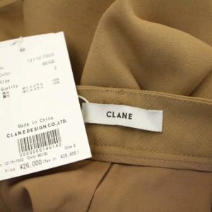 CLANE 22SS FRINGE TAPERED PANTS フリンジパンツ テーパードパンツ タック 2 ベージュ