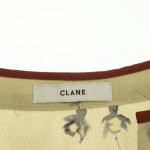 CLANE 21AW DRESS FLOWER TOPS フラワープリントトップス カットソー 長袖 チャイナ風 花柄 2 ベージュ マルチカラー