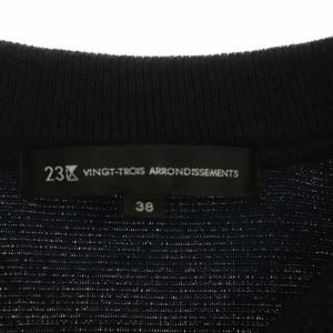 23区 vingt-trois 22AW ウールブレンド カーディガン ニット パールボタン 長袖 38 濃紺 ダークネイビー