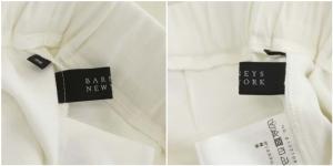 BARNEYS NEW YORK ウォッシャブルクロップドパンツ ストレート イージー 36 白 ホワイト