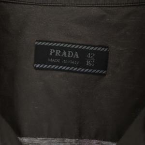 PRADA 半袖 シャツ 前開き 42 ダークブラウン