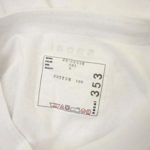 sacai 22SS ロゴプリントTシャツ カットソー 半袖 クルーネック 5 白 ホワイト 黒 ブラック