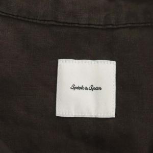 Spick&Span 21SS リネンビッグシャツ 長袖 オーバーサイズ ダークブラウン