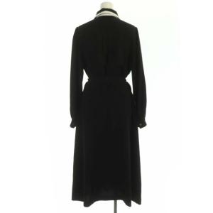 Grace Class 22AW バイカラーシャツドレス ワンピース ロング 長袖 ベルト付き 36 黒 白 ブラック ホワイト