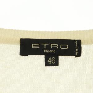 ETRO シルク カシミヤ ペイズリー ビジュー プリント カーディガン ニット 長袖 46 アイボリー