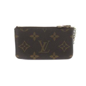 LOUIS VUITTON ポシェット・クレ コインケース キーケース モノグラム フックチェーン付き レザー 茶 ブラウン M62650