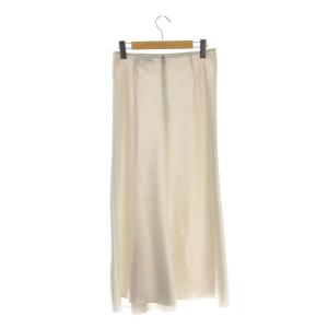 Drawer サテンフレアスカート ロング 36 ライトベージュ
