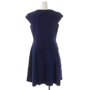 TOCCA ウール カシミヤ混 フレンチスリーブ ワンピース ひざ丈 4 青 ブルー