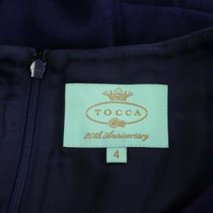 TOCCA ウール カシミヤ混 フレンチスリーブ ワンピース ひざ丈 4 青 ブルー