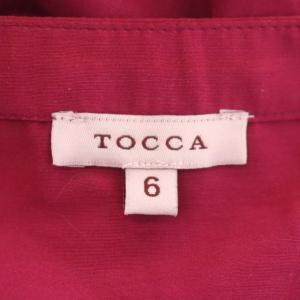 TOCCA ELIZABETH ドレス シャツワンピース ロング フレア タック 長袖 6 ワインレッド