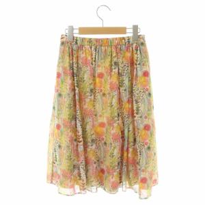 TOCCA LIBERTY 花柄 ギャザースカート フレア 膝丈 4 マルチカラー