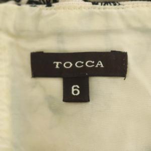 TOCCA 花柄刺繍 ノースリーブ ワンピース ひざ丈 6 ライトベージュ 黒 ブラック