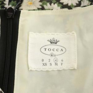 TOCCA 花柄 レース フレンチスリーブ ブラウス プルオーバー フリル 4 黒 白 緑 ブラック ホワイト グリーン