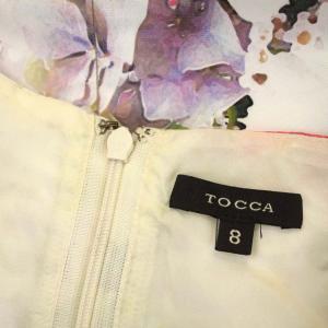 TOCCA 花柄フレンチスリーブワンピース 膝丈 総柄 8 マルチカラー