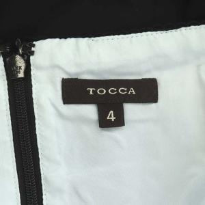 TOCCA ワンピース ノースリーブ ひざ丈 パンチング 4 黒 ブラック ライトブルー