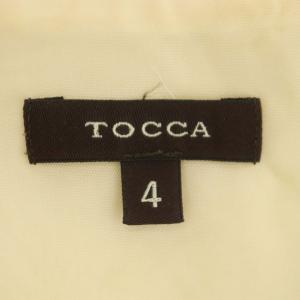 TOCCA 花柄 レース 切替 フレンチスリーブ ワンピース 膝丈 4 アイボリー 白 ホワイト