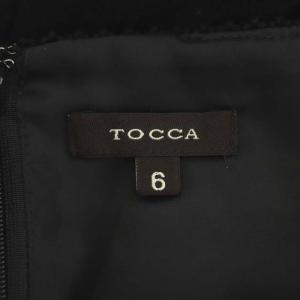TOCCA ワンピース 七分袖 ロング ウール ラメ 切替 6 黒 ブラック