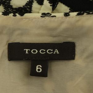 TOCCA 刺繍 ノースリーブ ワンピース ひざ丈 花柄 6 ベージュ 黒 ブラック