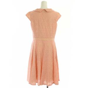 TOCCA レース フレンチスリーブ ワンピース ひざ丈 刺繍 襟付き 4 ピンク