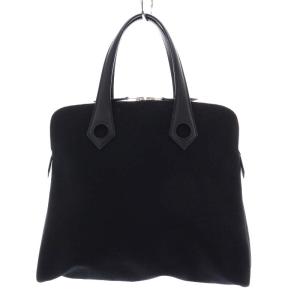 HERMES サックイブー PM トートバッグ ハンドバッグ キャンバス レザー ブラック I刻印