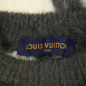LOUIS VUITTON 19AW USAフラッグモヘアジャガードニット 長袖 L グレー ホワイト HHN98W