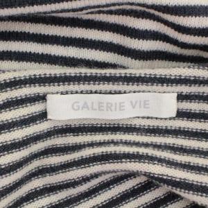 GALERIE VIE スコットランドカシミヤ Vネックプルオーバー ニット カットソー 長袖 S オフホワイト 黒 ブラック