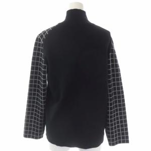 HERMES 21AW 格子柄カシミヤシルクハイネックニット 42 ブラック