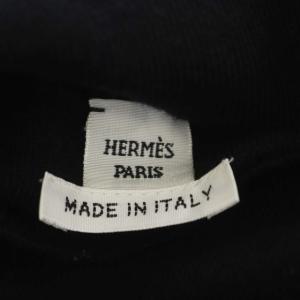 HERMES 21AW 格子柄カシミヤシルクハイネックニット 42 ブラック