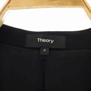 Theory ROSINA CREPE SUB ELFINIS トリアセ ノーカラージャケット 背抜き 0 黒 ブラック