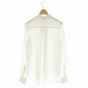 Theory SHALLOW GEORGETTE MAYBETH シアーシャツ ステンカラー 長袖 S 白 ホワイト