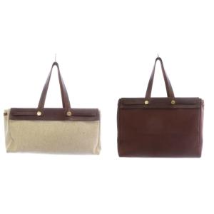 HERMES エールバッグ カバスMM トート トワルアッシュ レザー ナチュラル