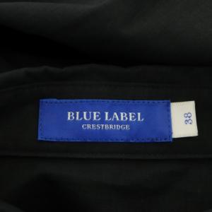 BLUE LABEL CRESTBRIDGE シャツワンピース ロング フレンチスリーブ ベルト付き 38 黒 ブラック