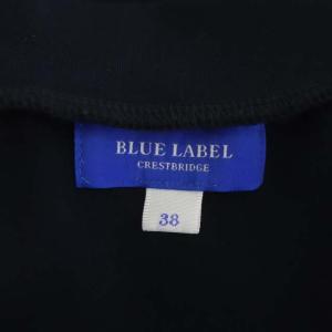 BLUE LABEL CRESTBRIDGE チェック切替 カットソー ワンピース ミニ チュニック 長袖 38 紺 ネイビー