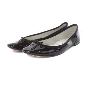 Repetto サンドリオン CENDRILLON バレエシューズ ローヒール ラウンドトゥ ナイロン リボン 38 25cm ボルドー