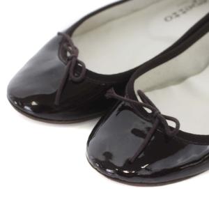 Repetto サンドリオン CENDRILLON バレエシューズ ローヒール ラウンドトゥ ナイロン リボン 38 25cm ボルドー
