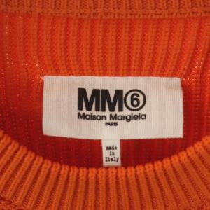 Maison Margiela エムエムシックス MM6 ナイロンクロップドニット セーター クルーネック 長袖 XS オレンジ S52GP0047