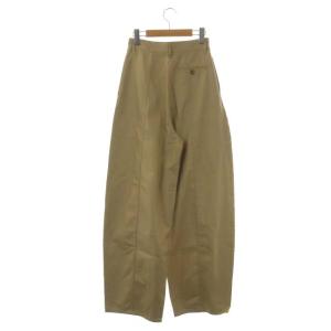 Maison Margiela MM6 Gabardine Cotton Pant ワイド フレア ジッパーフライ 36 ベージュ