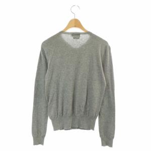 POLO RALPH LAUREN クルーネックカーディガン PIMA COTTON ニット 長袖 ロゴ刺繍 XS ライトグレー