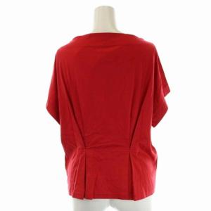 M'S GRACY リボン 半袖 カットソー Tシャツ ボートネック ギャザー 40 赤 レッド
