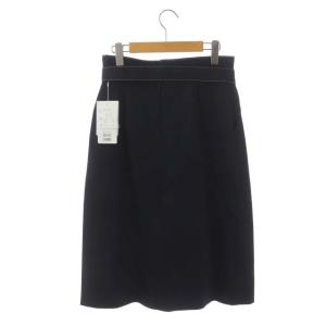 M'S GRACY タックスカート フレア ミモレ丈 ロング ベルト付き 40 紺 ネイビー