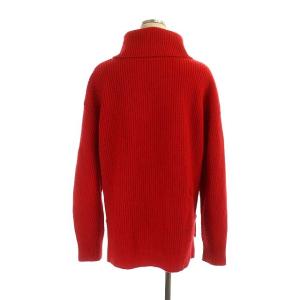GRACE CONTINENTAL 変形ケーブルニットトップス セーター タートルネック 長袖 ウール 36 赤 レッド